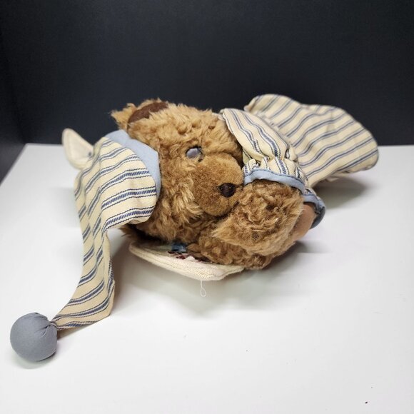 ABC Distributing Sleeping Teddy Bear Angel Plush 11'' Stuffed Animal Soft Toy - Picture 3 of 7